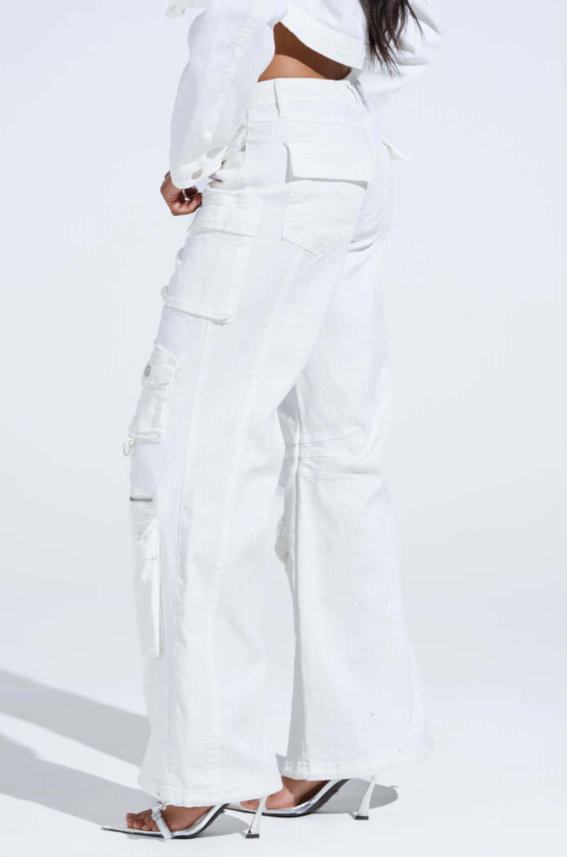 KYLIE CARGO DENIM PANTS