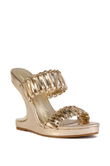 AZALEA WANG ROSAMONDE GOLD METALLIC BRAIDED SANDAL