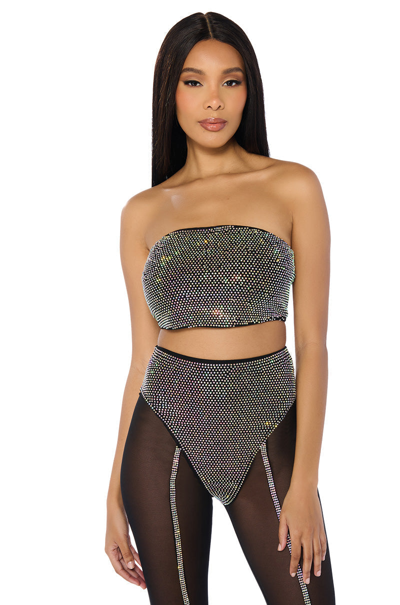 DYNAMITE EMBELLISHED STRAPLESS TOP